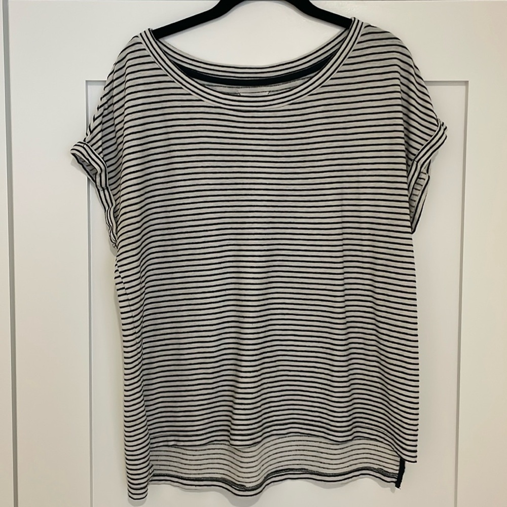 B&W Striped Lou & Grey Tee